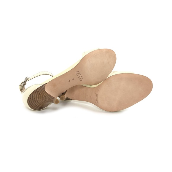 Coach Inez Patent T-Strap Sandal Ivory Sz 7B - Picture 6 of 6